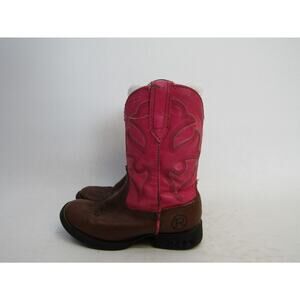 Roper Brand Toddler Size 9 D Pink Brown Light Up Western Cowboy Boots